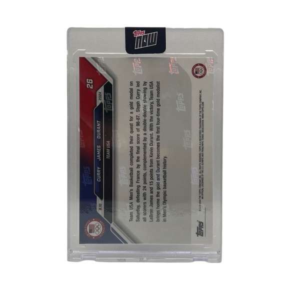 2024 Topps Now Olympic #26 Stephen Curry LeBron James Kevin Durant GOLD MEDAL - Picture 4 of 4